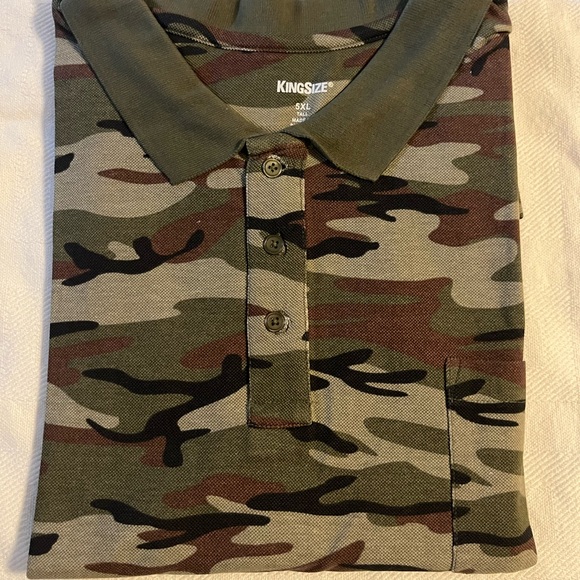 KingSize Men's Camo Polo Shirt NWT/NIP 5XLT 100% Cotton - Picture 1 of 3
